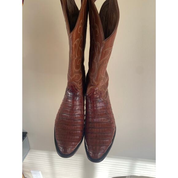 Tony Lama brown vintage caiman alligator boots size 8.5 D - Picture 3 of 8